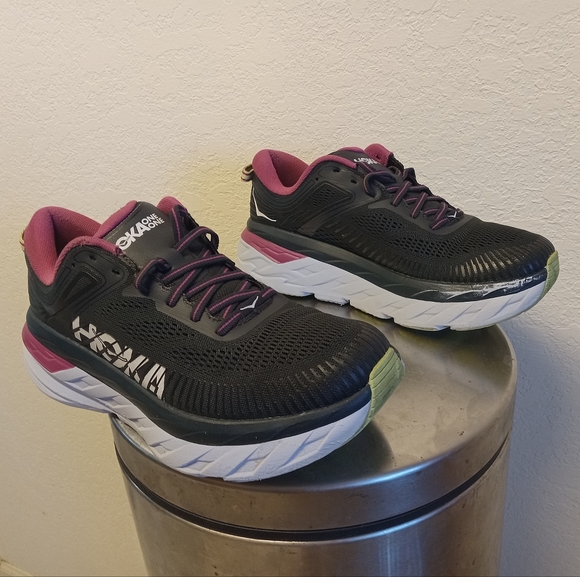 Hoka One One Bondi 7 Women's 9 Shoes Athletic Sneakers Running Athletic Blue Low - Picture 8 of 13